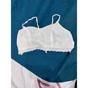 Boutique Linen crop top, white